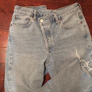 Agolde criss cross Light Blue straight leg Denim Jeans